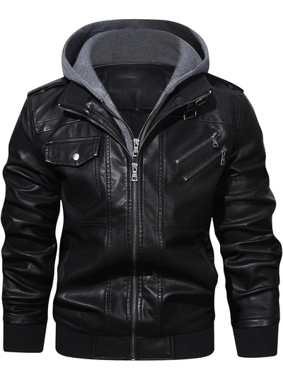 Sebastian | Leather Hoodie Jacket