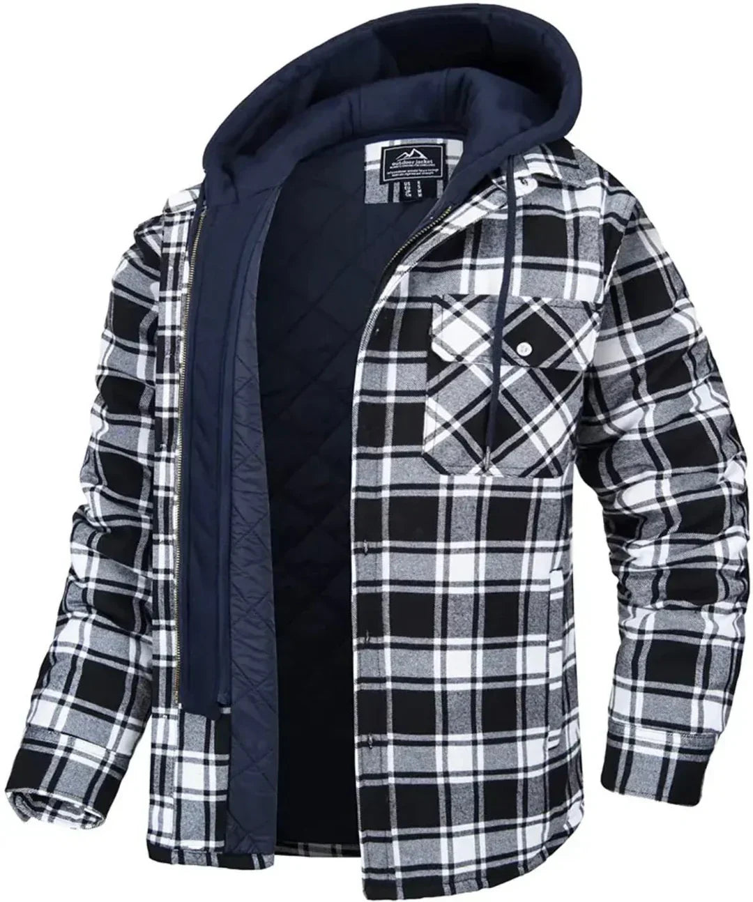 Amos | Quilted Hooded Flannel Jacket