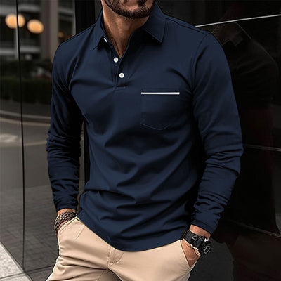 Reuben | Fashionable Long Sleeve Polo Shirt (1+1 FREE)