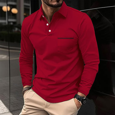 Reuben | Fashionable Long Sleeve Polo Shirt (1+1 FREE)