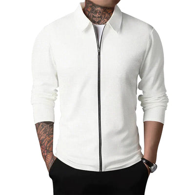 Reggie | Zipper Long Sleeve Polo Shirt