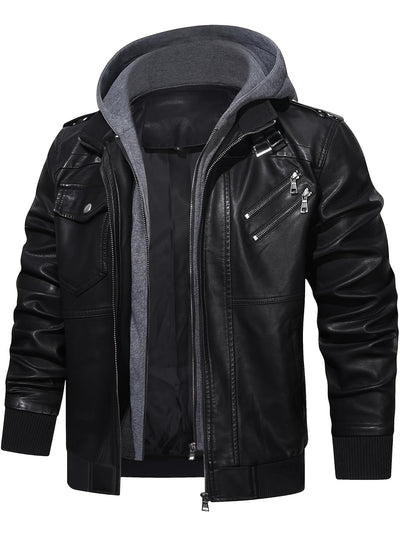 Sebastian | Leather Hoodie Jacket